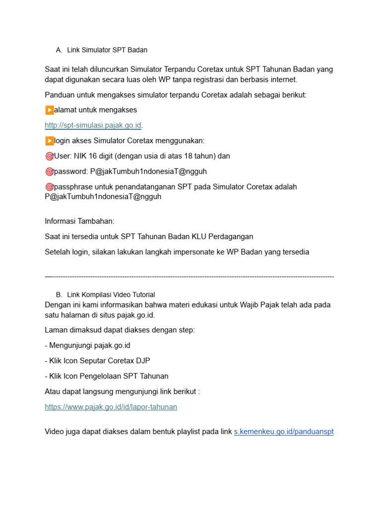 Simulator SPT Badan dan Video Tutorial | PDF