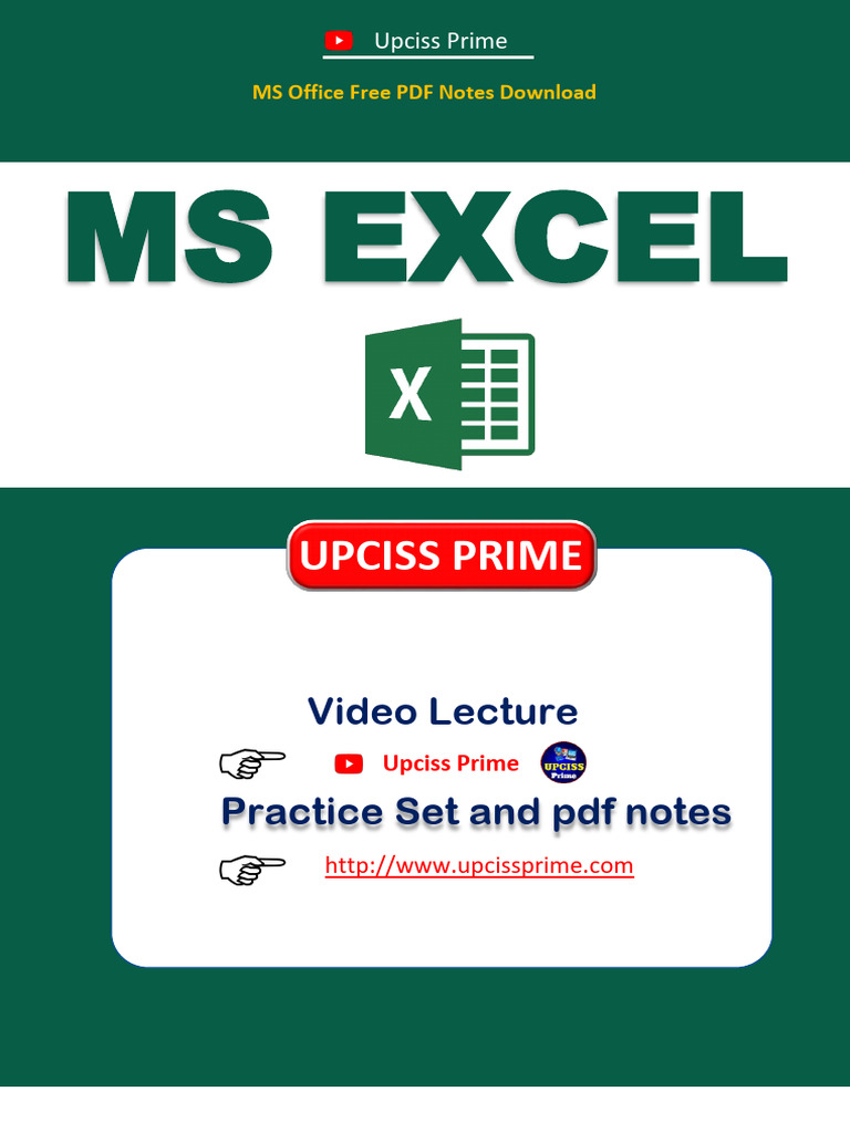 Ms Excel Full PDF Notes Download | PDF