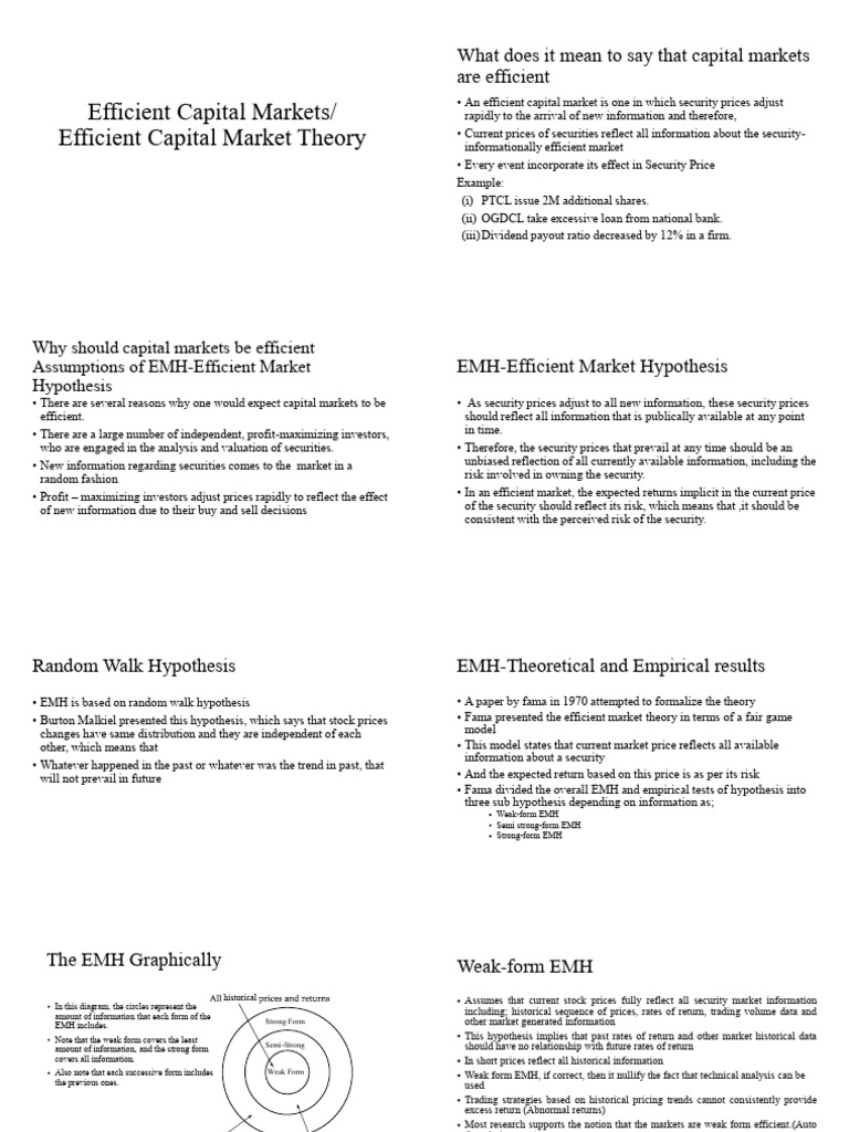 Understanding Efficient Capital Markets | PDF | Efficient Market ...