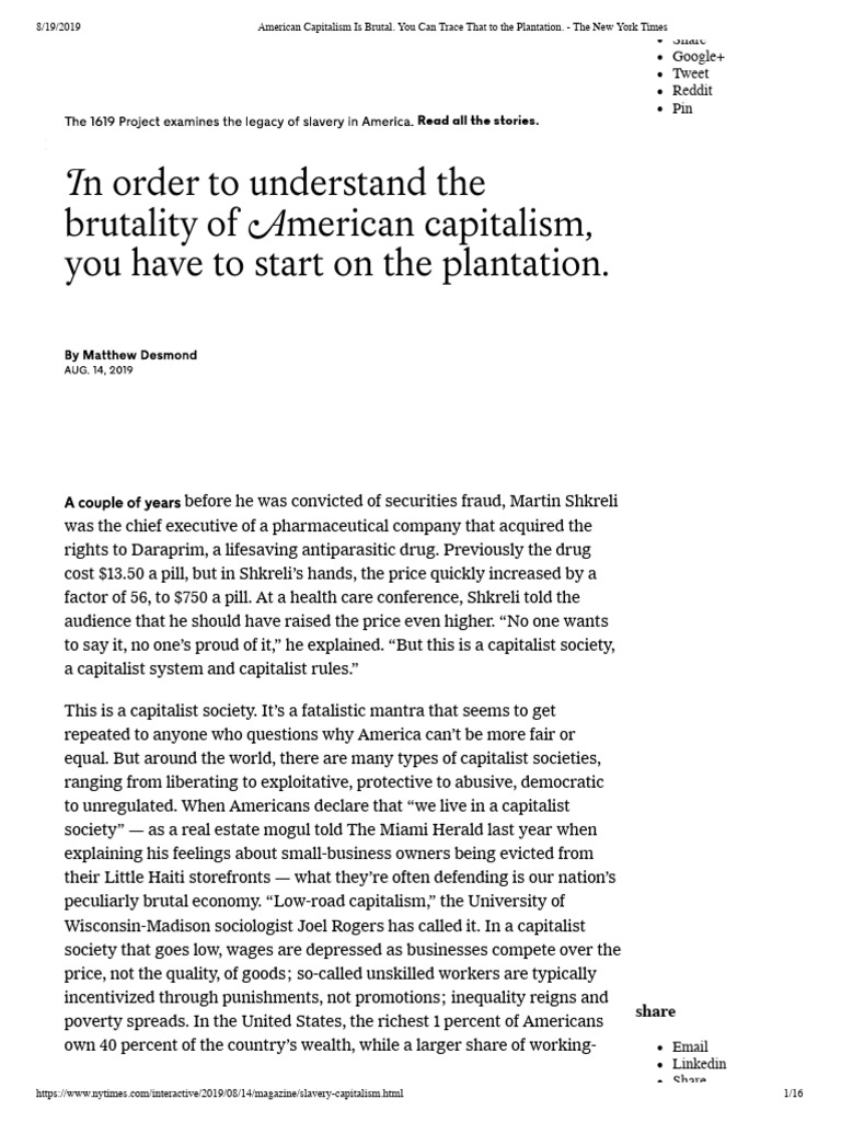 Roots of Brutal American Capitalism | PDF | Slavery In The United ...