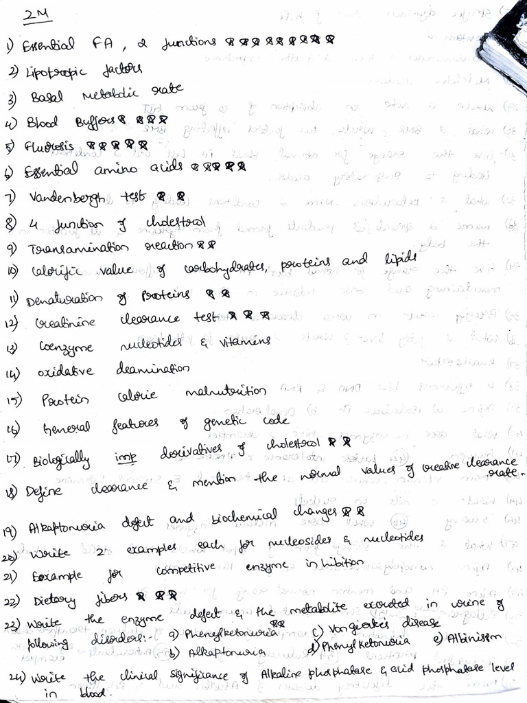 Biochemistry 2M & 5M Pvqs | PDF