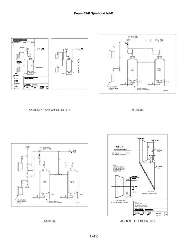 Foam CAD Symbols for Jet-X Systems | PDF
