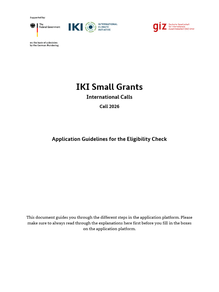 IKI Small Grants 2026 Eligibility Guidelines | PDF | Internal Control ...