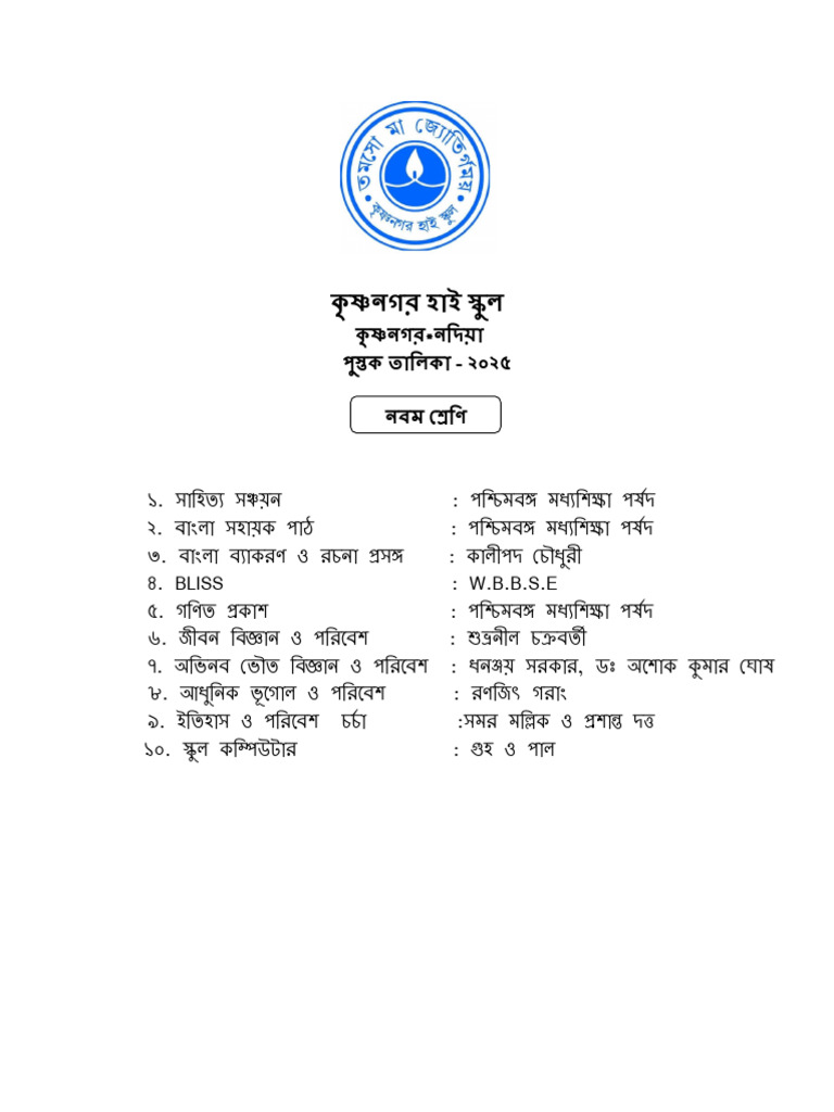 Book List IX 2025 PDF | PDF