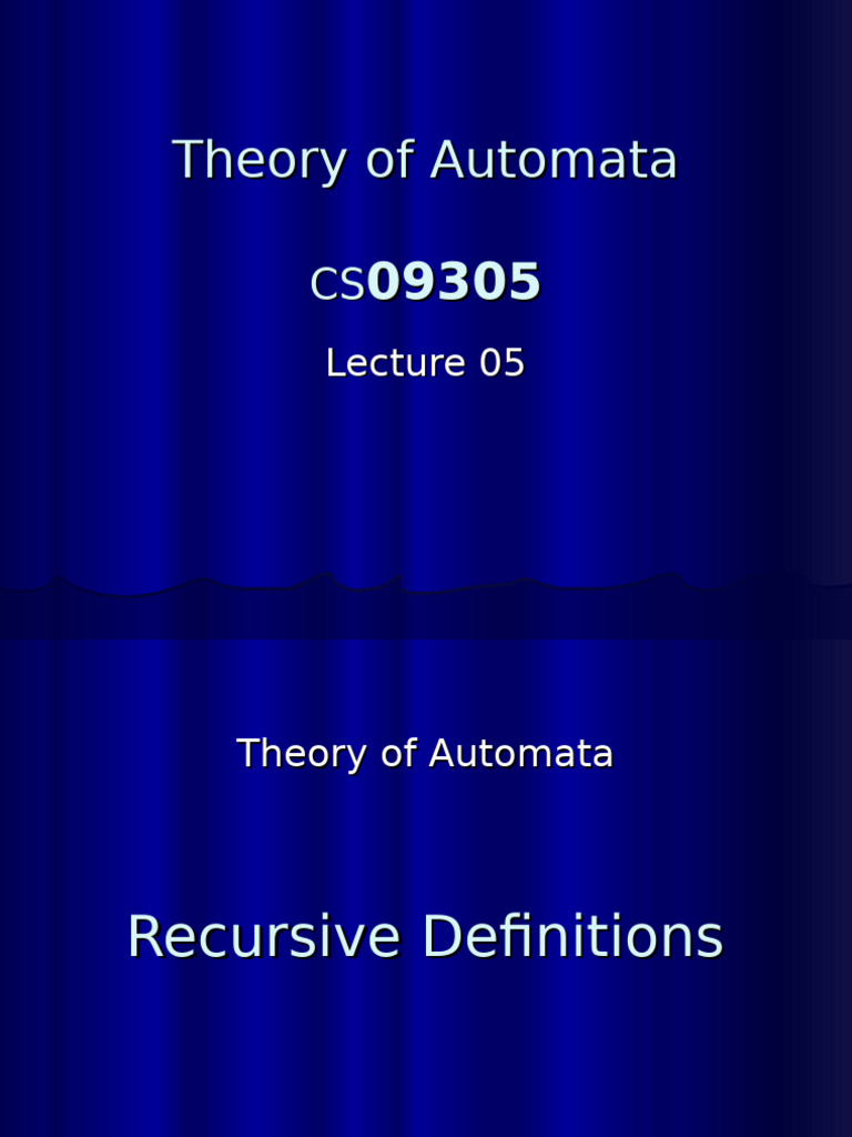 Recursive Definitions in Automata Theory | PDF | Arithmetic | Numbers