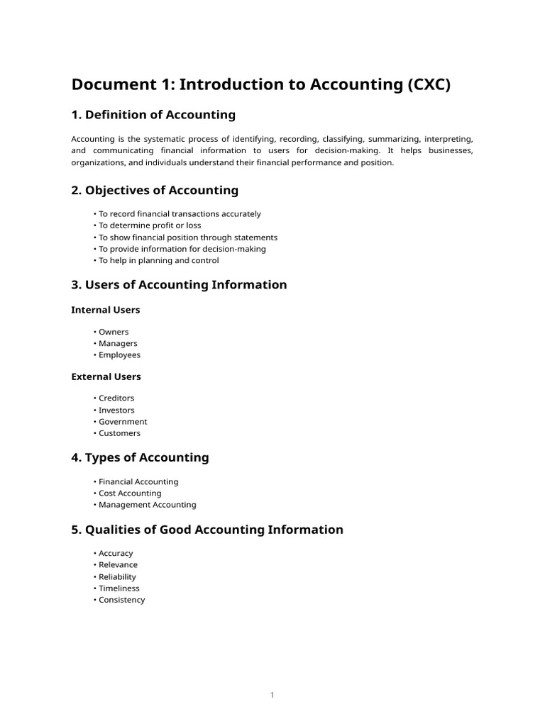 CXC Accounting Study Notes - 4 Documents | PDF | Debits And Credits ...
