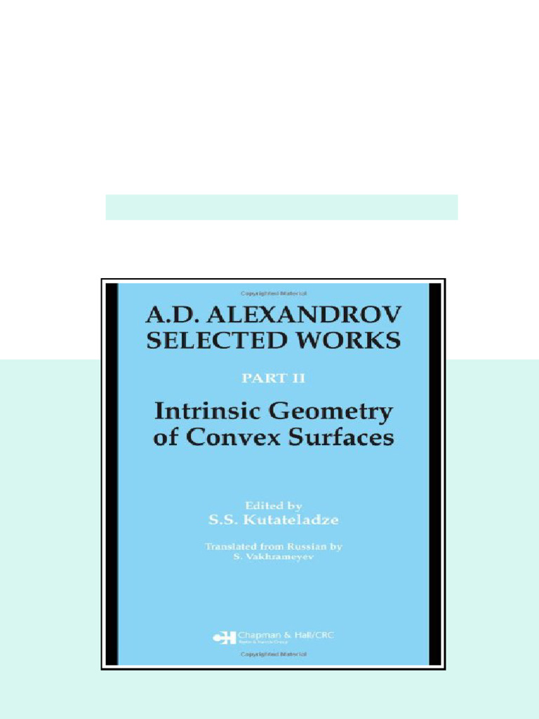 Intrinsic Geometry of Convex Surfaces 1st Edition S.S. Kutateladze ...