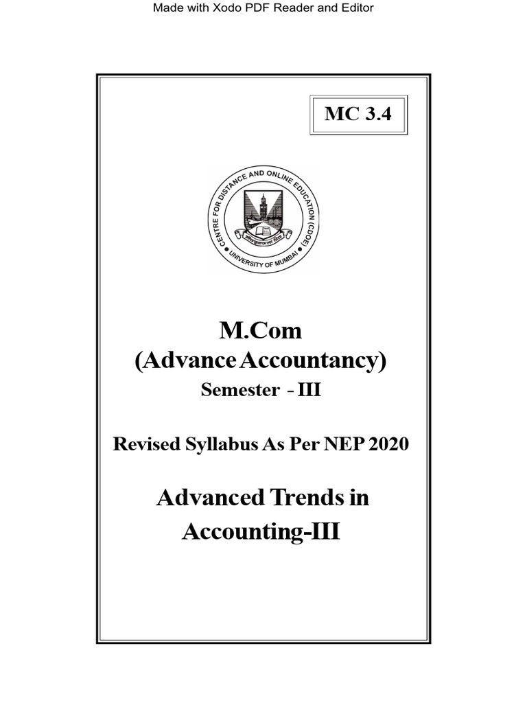 Advanced Accounting: GST Syllabus M.Com | PDF | Taxes | Business
