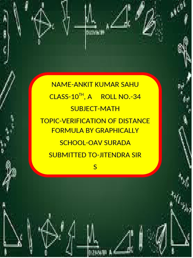 Verification of Distance Formula Graphically | PDF