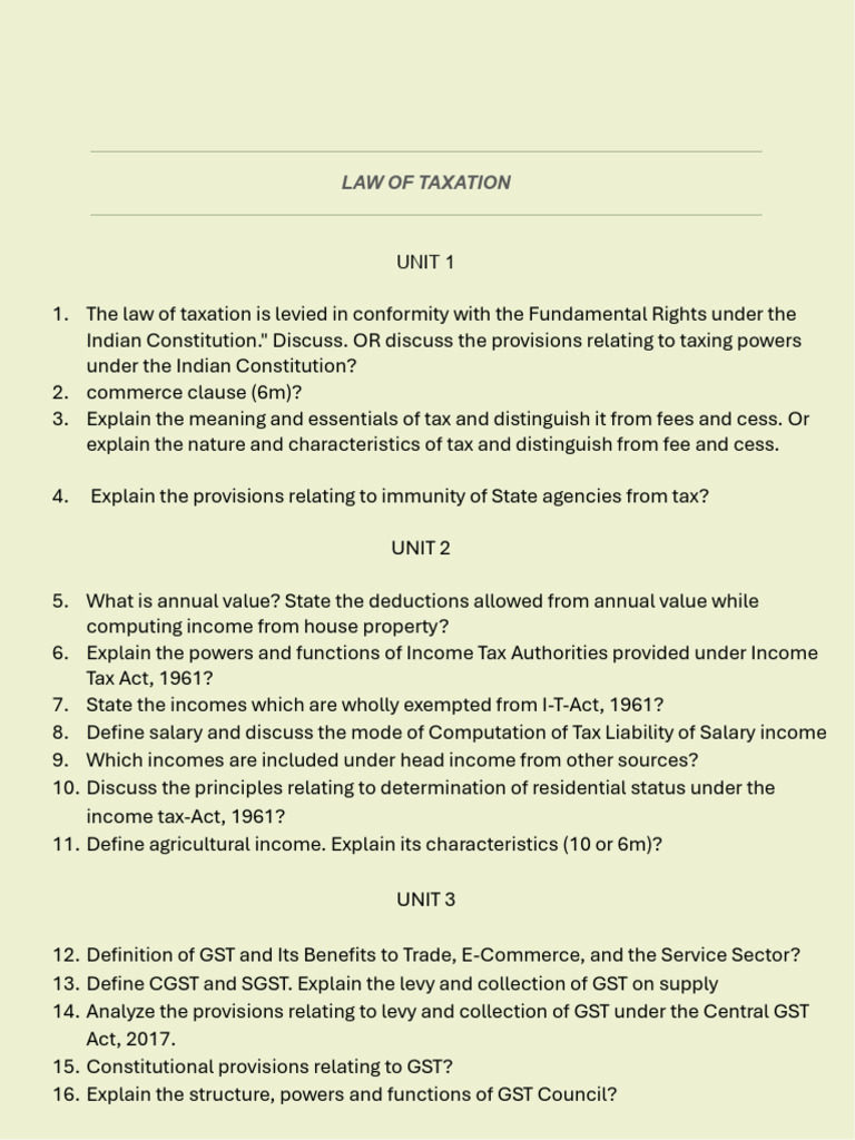 Indian Taxation Law Overview | PDF | Taxes | Tax Deduction