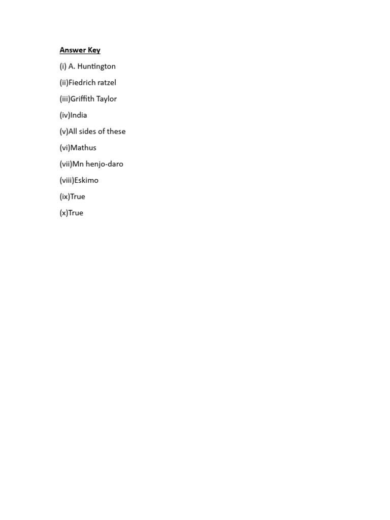 Answer Key | PDF