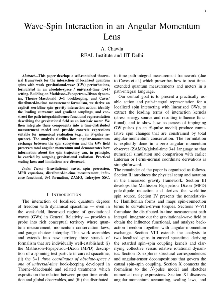 Quantum Spin Interaction with Gravitational Waves | PDF | Spin (Physics ...