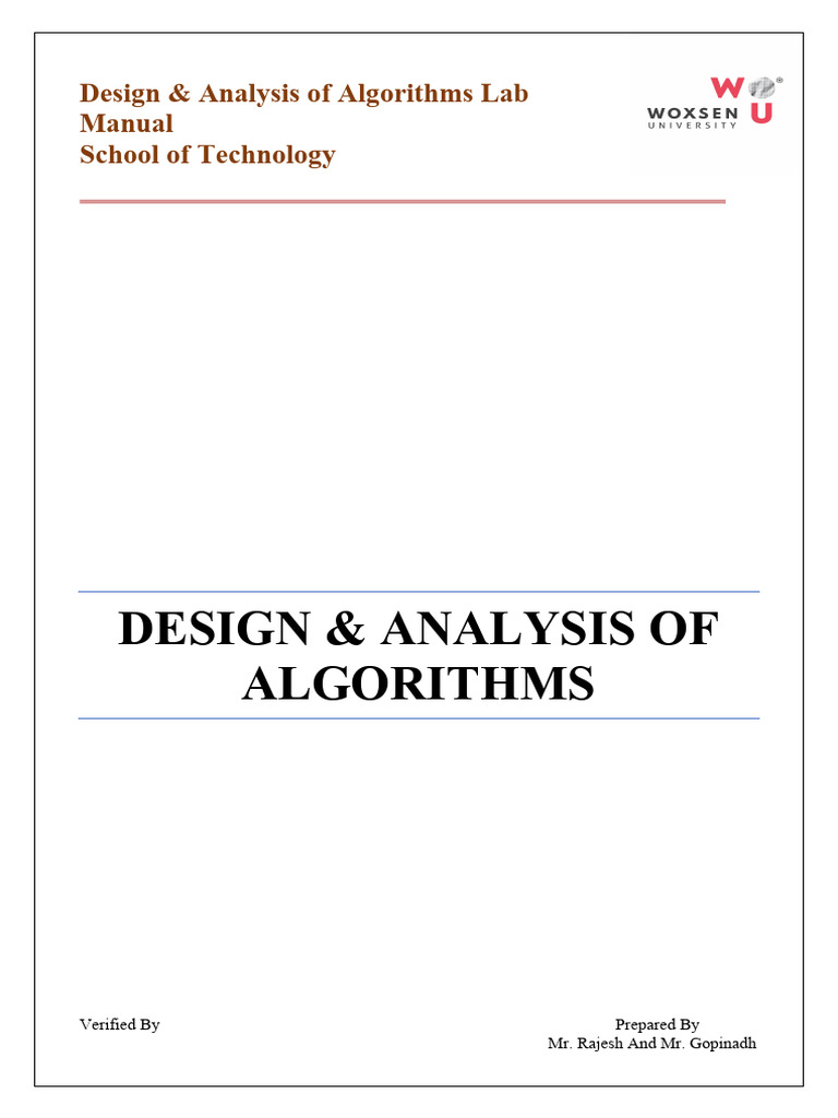 Design & Analysis of Algorithms Lab | PDF | Data Compression | Time ...