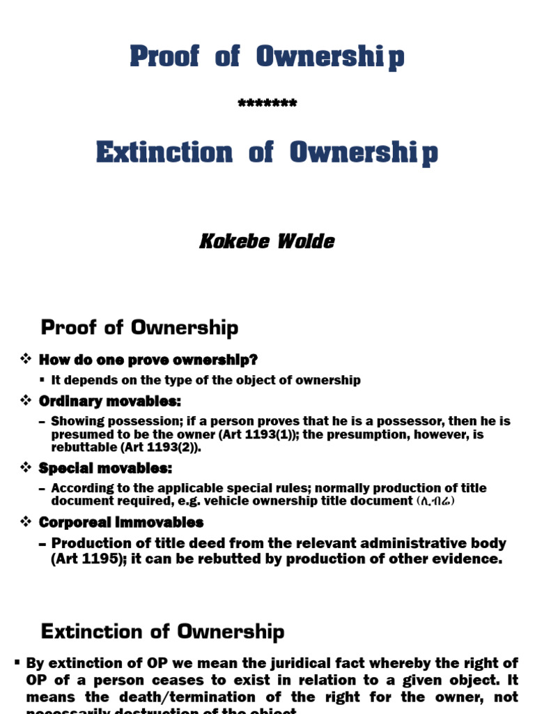 11.ownership - Proof & Extinction | PDF