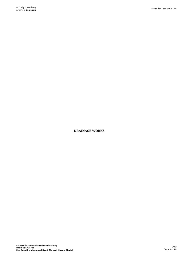 Drainage and Water Supply BOQ for Tender | PDF | Sink | Tap (Valve)