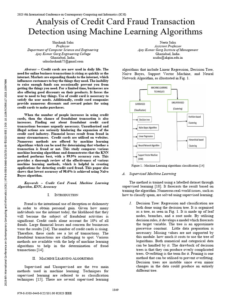 Credit Card Fraud Detection with ML | PDF | Machine Learning | Support ...