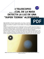 Semana Mayo 08 Del 2012 Un Telescopio de La Nasa Detecta Luz de Una Super Tierra