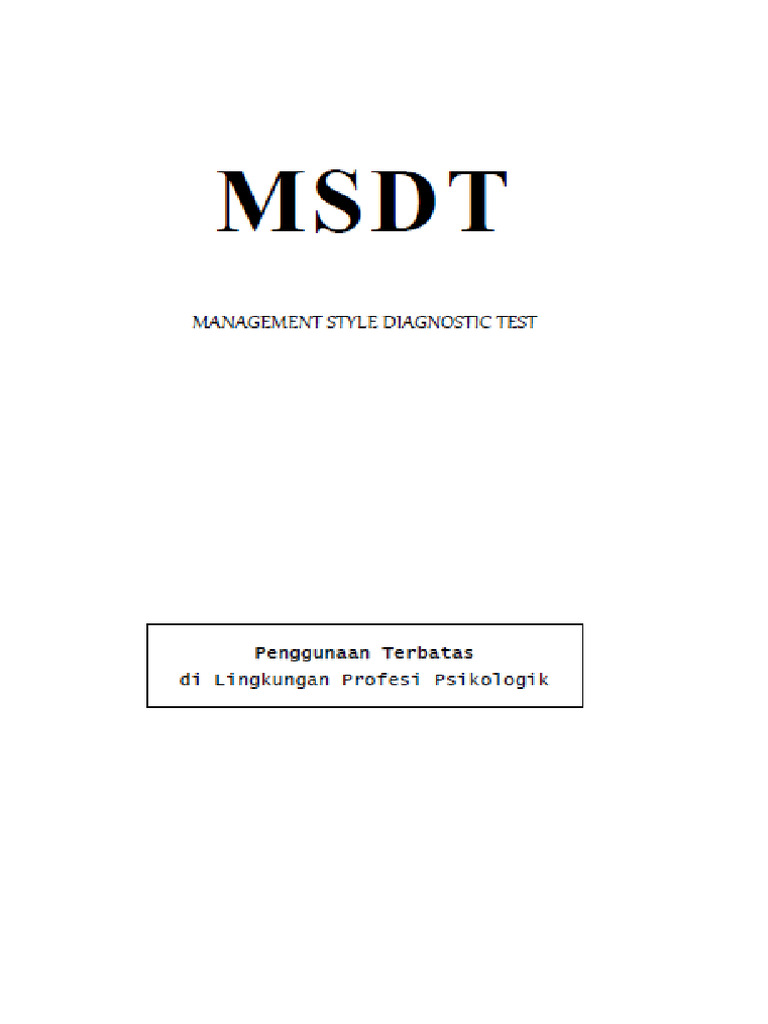 MSDT - Soal | PDF