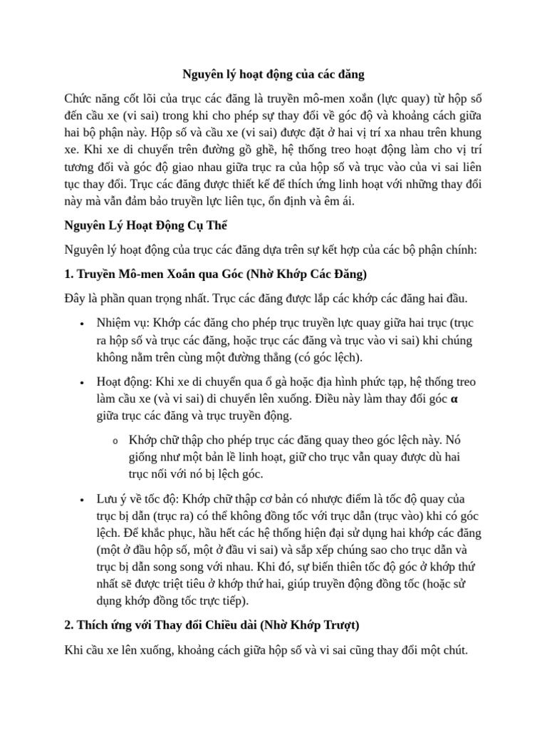 Nguyên Lý Ho T Đ NG C A Các Đăng | PDF