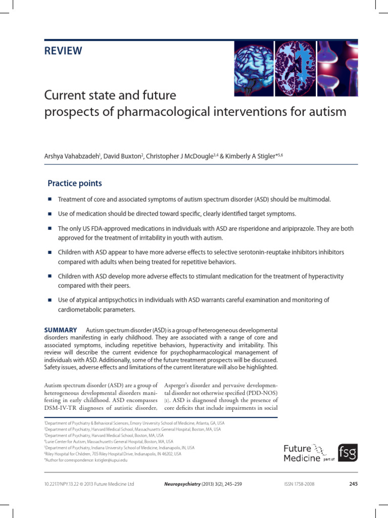 Pharmacological Treatments for Autism | PDF | Autism | Antipsychotic