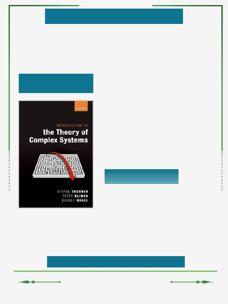 Introduction To The Theory of Complex Systems Stefan Thurner Ebook Full ...