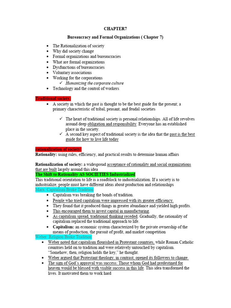 Bureaucracy and Formal Organizations Explained | PDF | Capitalism | Max ...