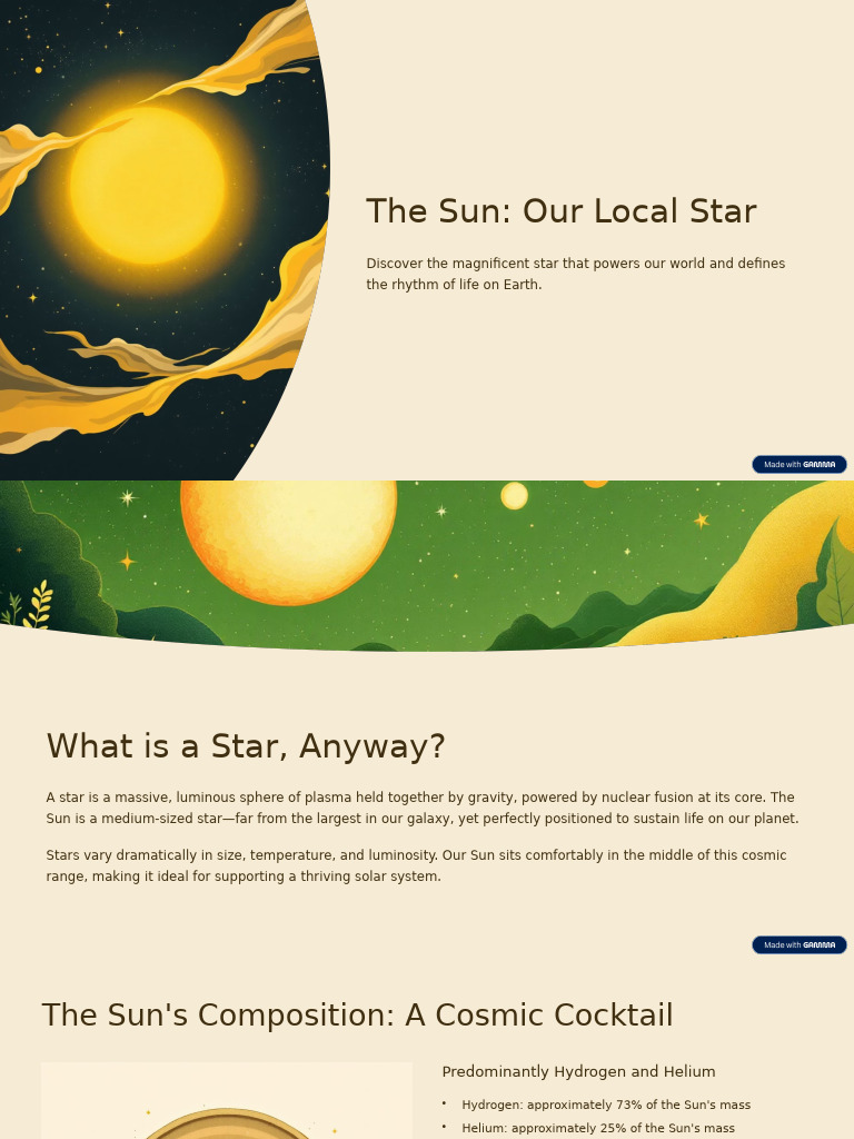 The Sun Our Local Star | PDF | Sun | Stars