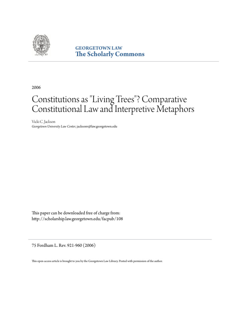 Constitutions As - Living Trees - Comparative Constitutional Law and ...