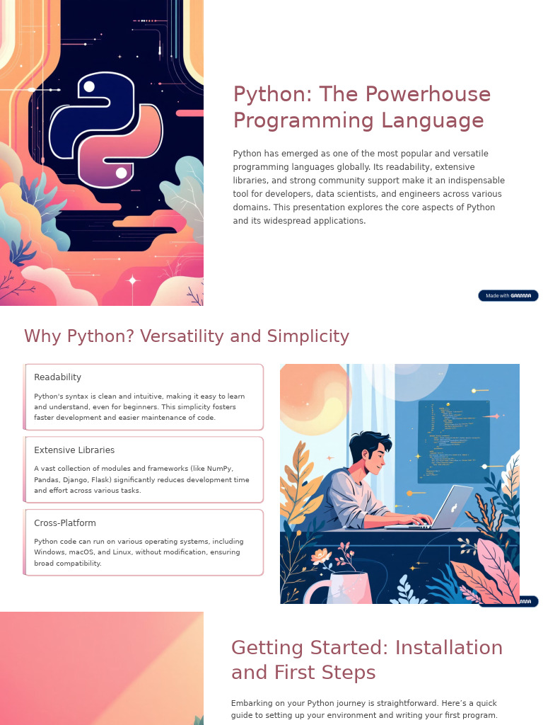 Exploring Python: Versatility & Applications | PDF | Python ...