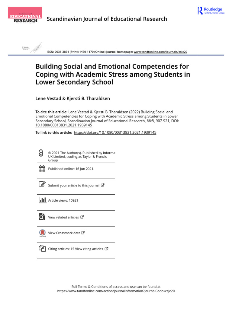 Coping with Academic Stress in Students | PDF | Emotional Self ...