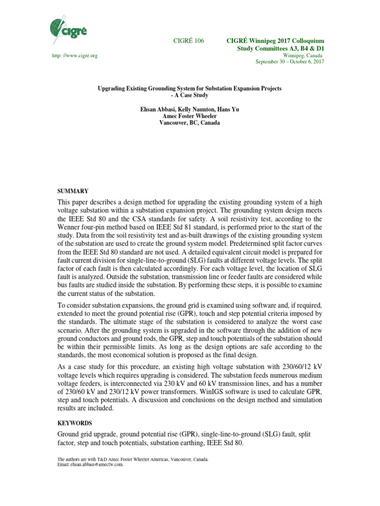 Upgrading Substation Grounding Systems | PDF | Electrical Grid ...