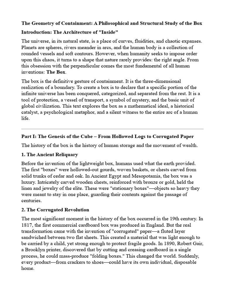 The Philosophy and Structure of Boxes | PDF