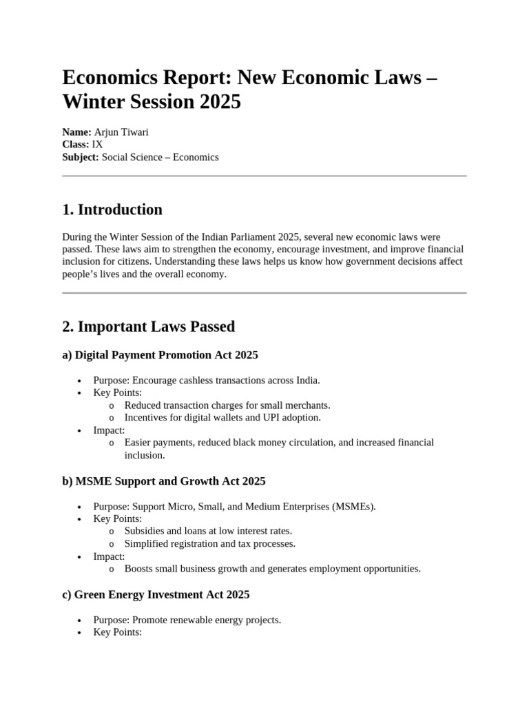 Economics Report | PDF