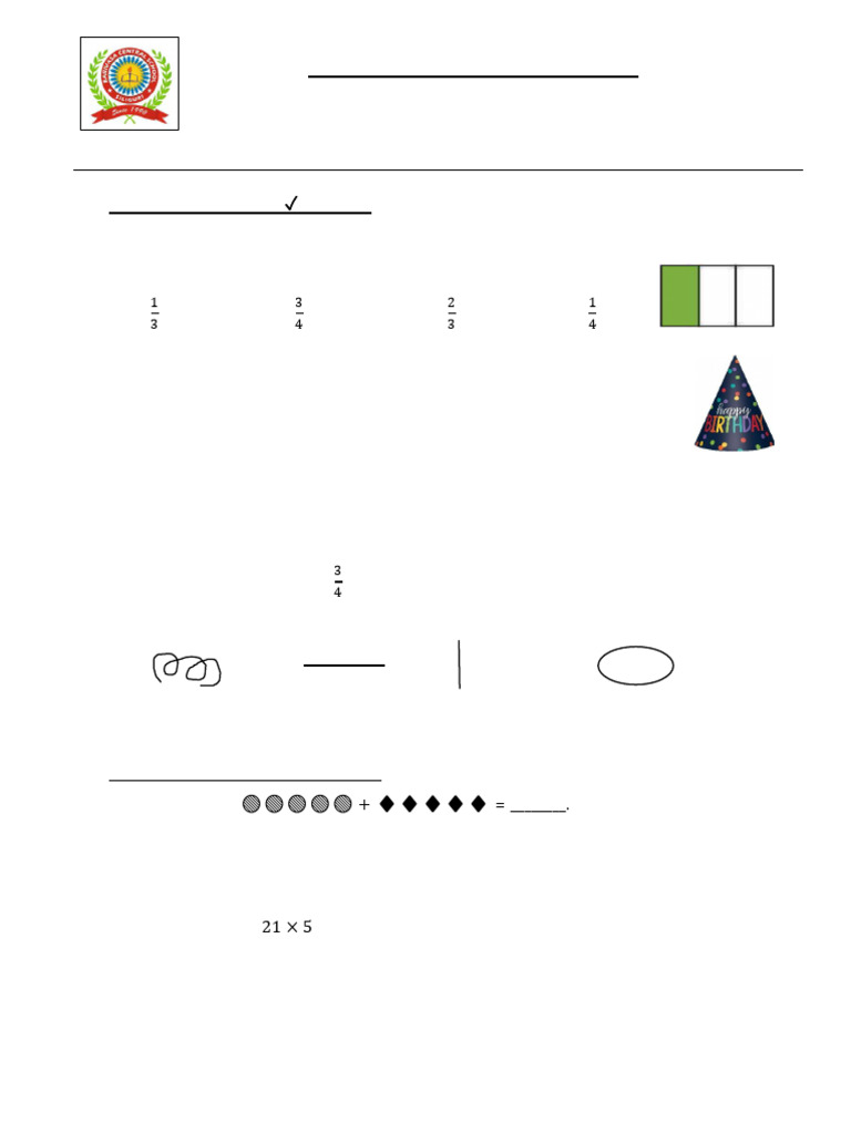 Class 2 Mathematics Exam Paper 2025-26 | PDF | Mathematics | Elementary ...