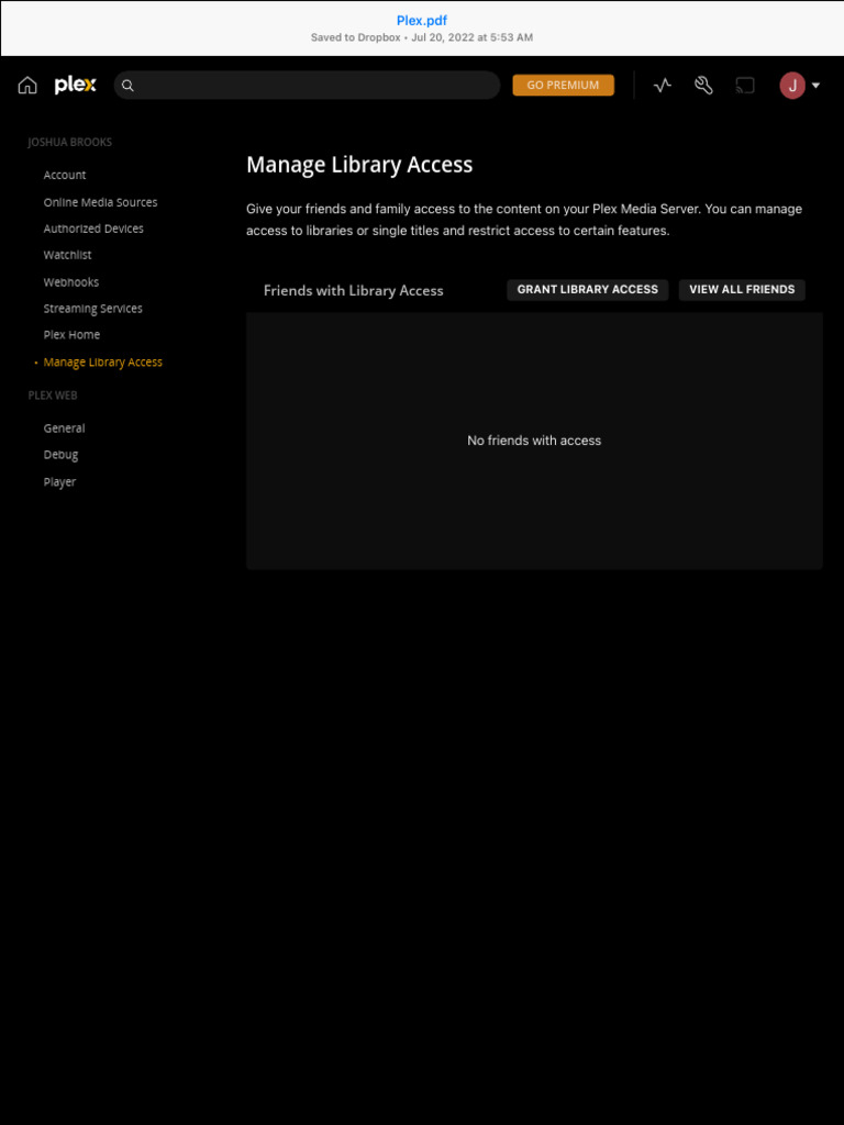 Manage Plex Library Access Guide | PDF