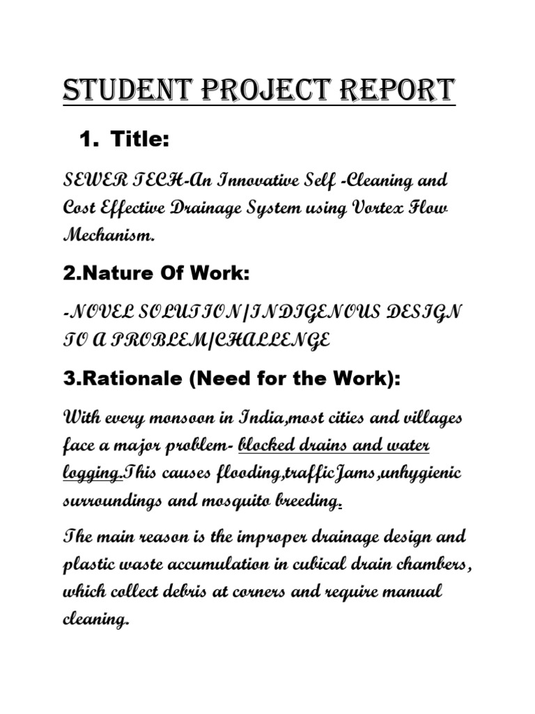 Student Project Report 2 | PDF | Storm Drain | Drainage