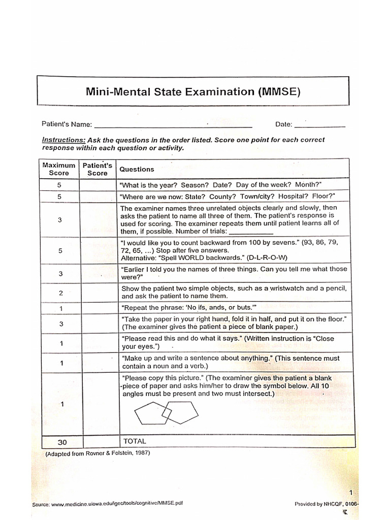MMSE | PDF