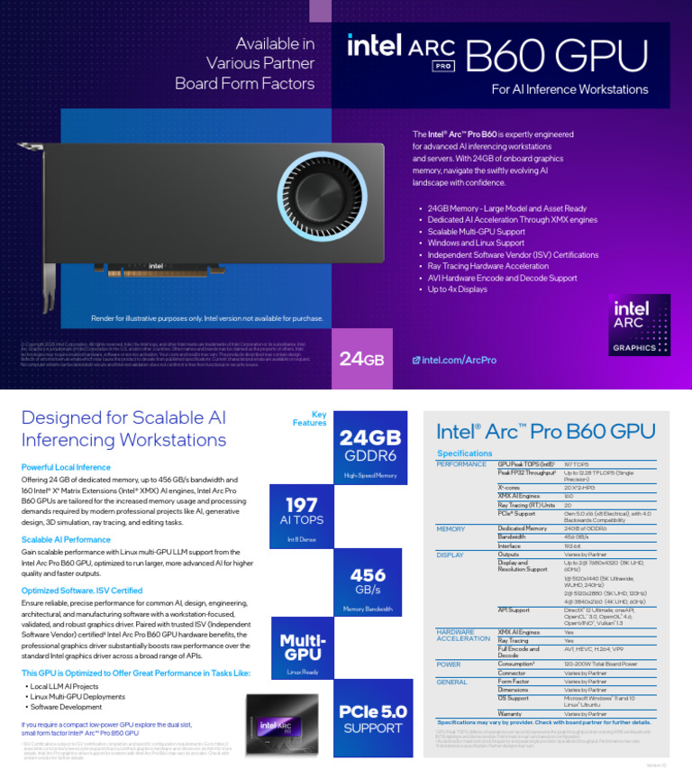 Intel Arc Pro B60 GPU for AI Workstations | PDF | Graphics Processing ...