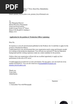 Cv With Cover Letter Bangladesh Application Software