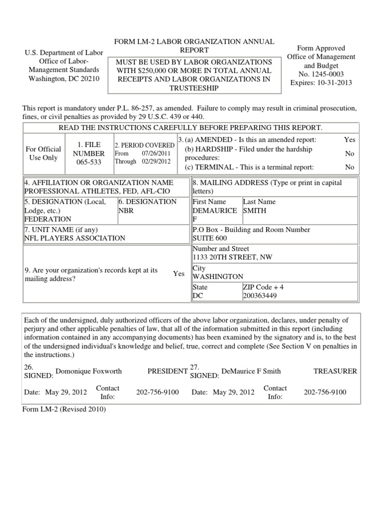 2012 Nflpa Lm 2 Book Value Loans