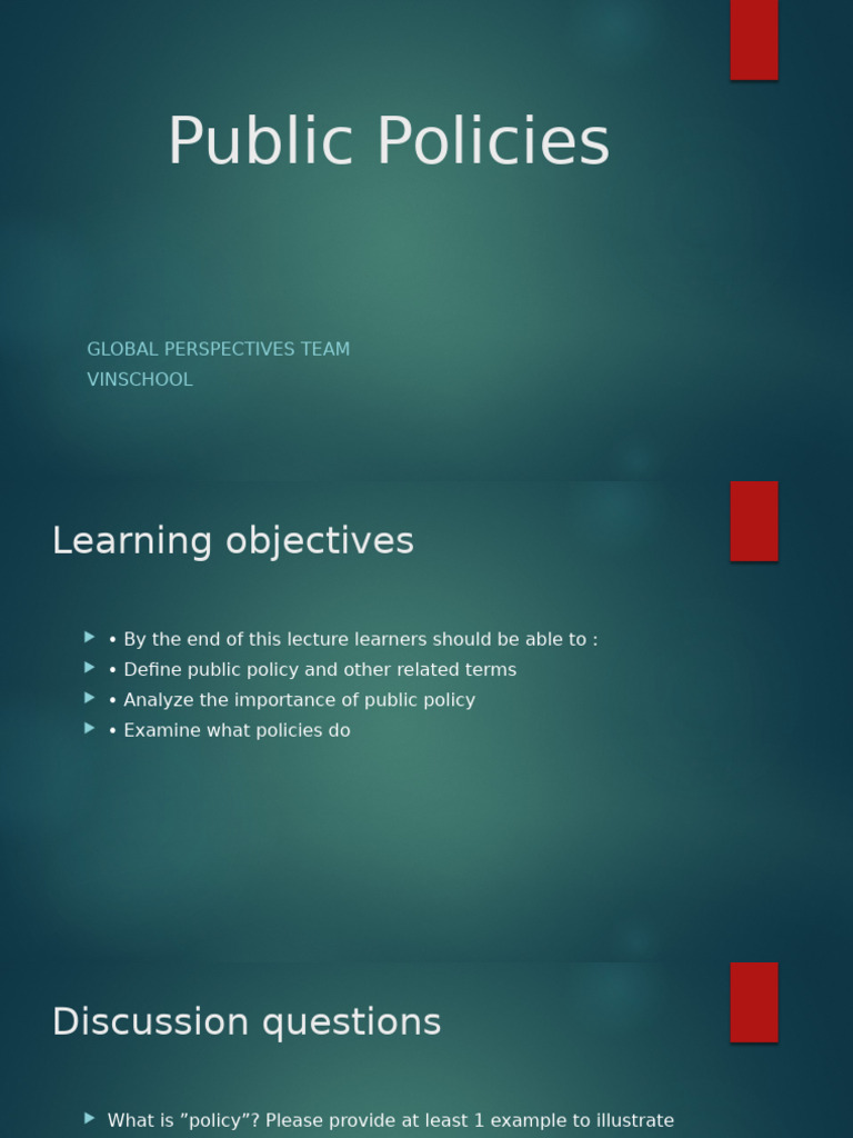 Public Policies 1 - 2 | PDF | Policy | Cognition