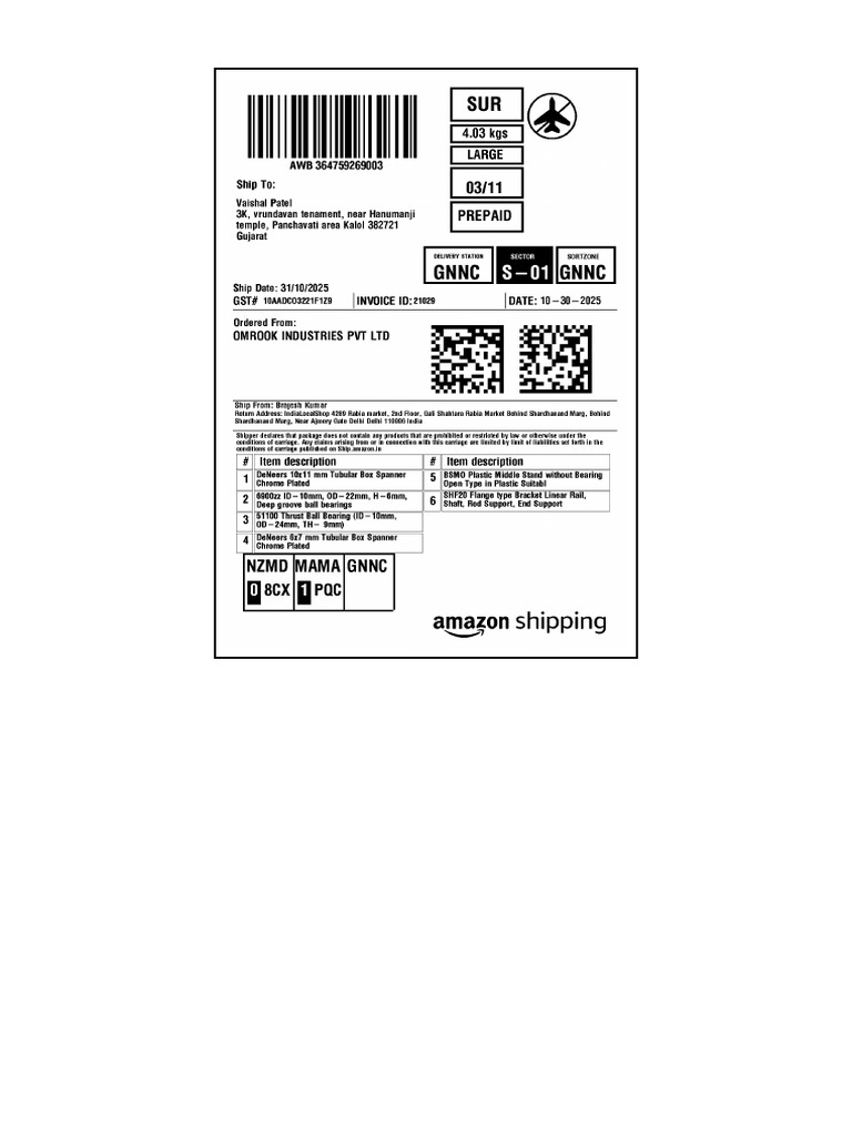 Label 364759269003 | PDF