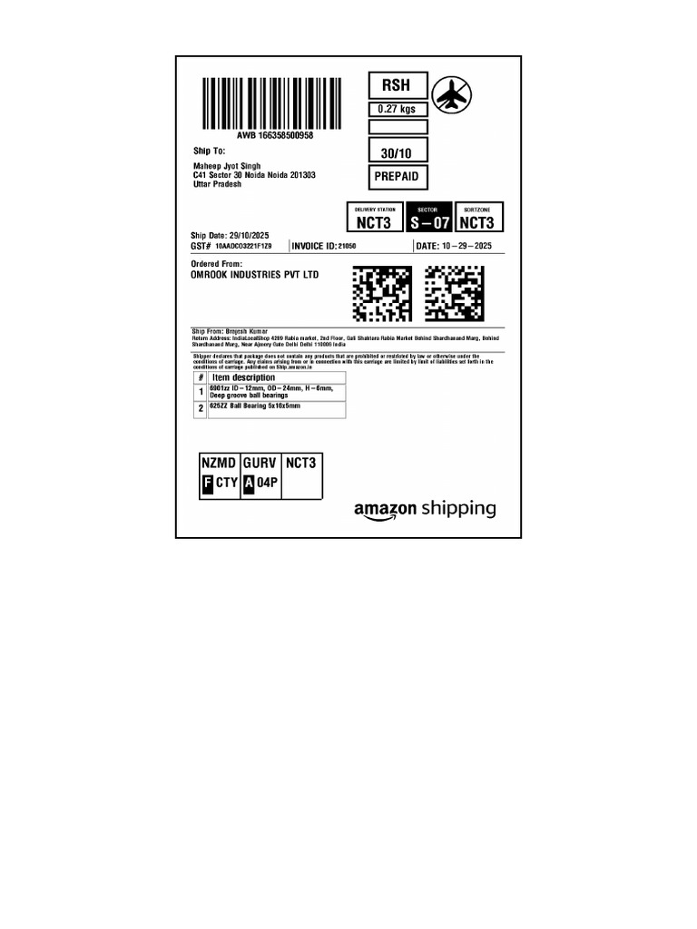 Label 166358500958 | PDF