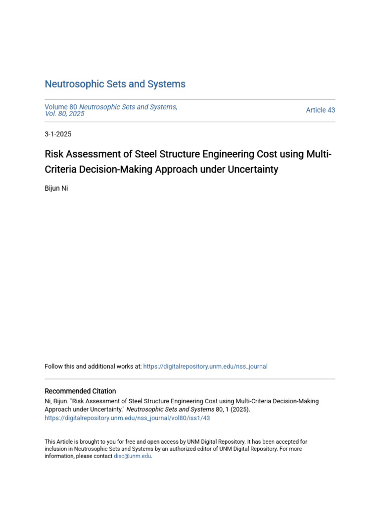 Risk Assessment of Steel Structure Engineering Cost Using Multi-C | PDF ...