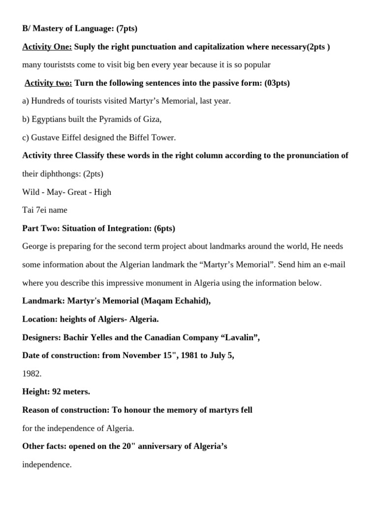 English Test MS4 Final | PDF
