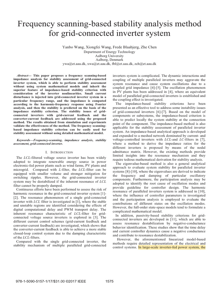 Frequency Scanning for Inverter Stability | PDF | Power Inverter ...