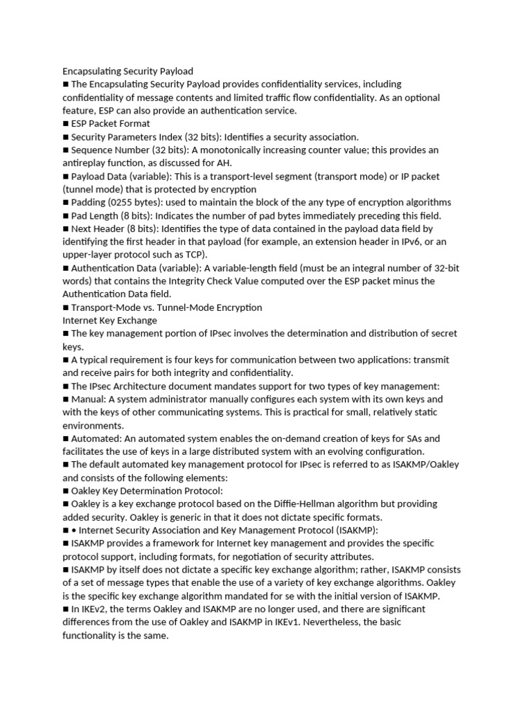 Understanding Encapsulating Security Payload | PDF | Transport Layer ...