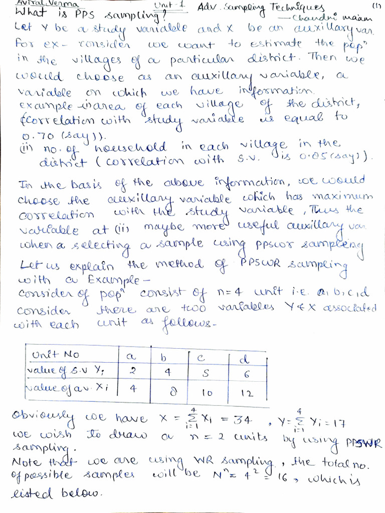 Adv. Sampling Techniques Notes | PDF