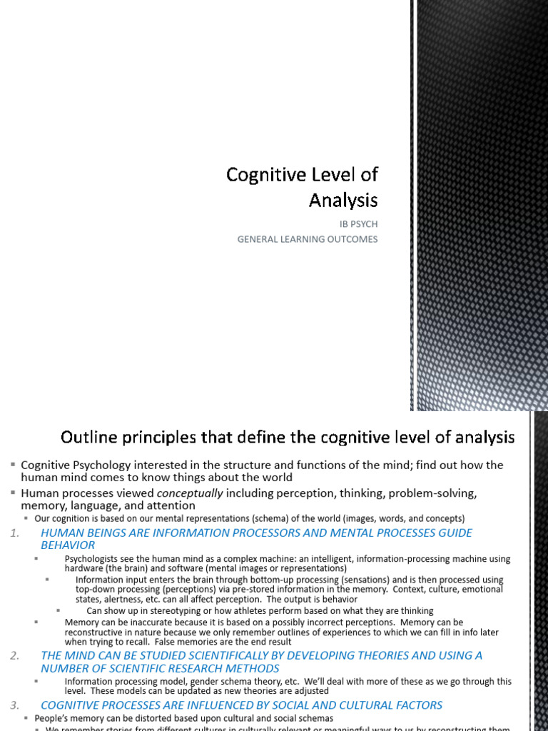 Cognitive Psychology: Key Principles & Research | PDF | Experiment ...