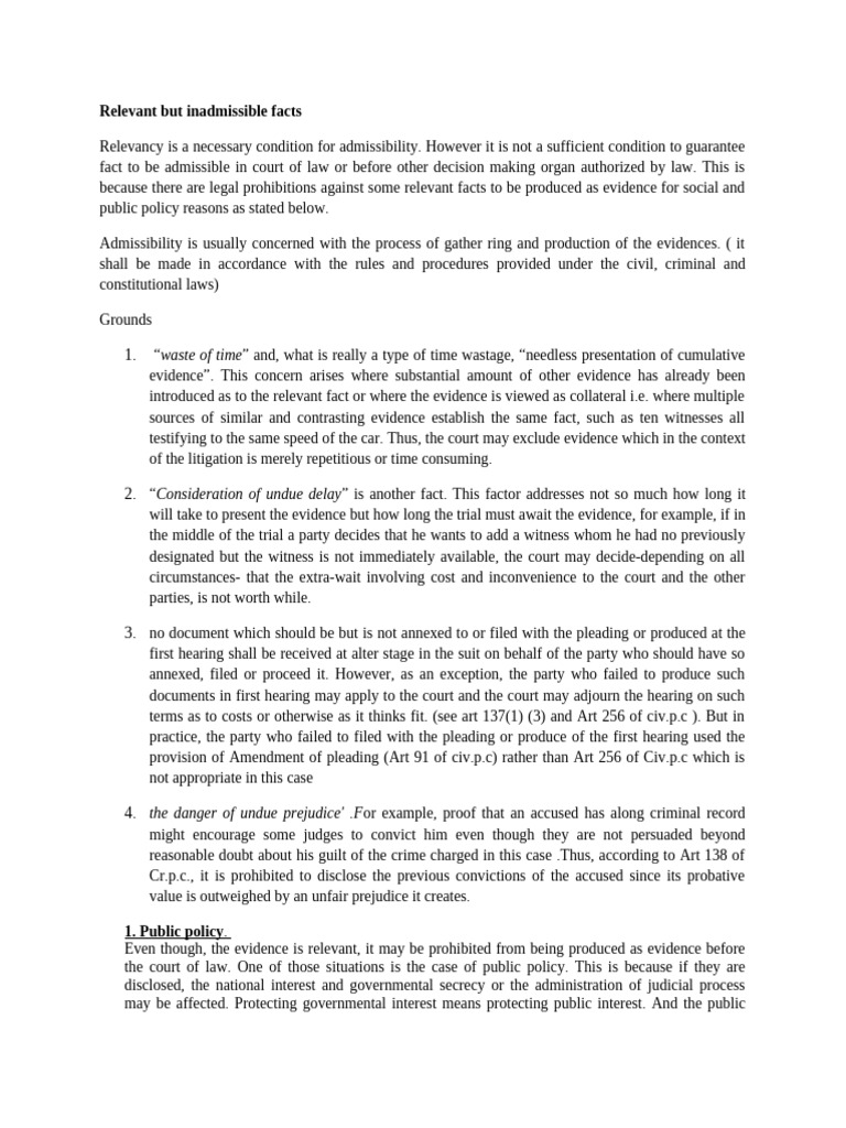 Understanding Inadmissible Evidence | PDF | Crimes | Crime & Violence